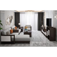 宣辉家具客厅系列沙发XHKO01#（黑紫檀+米白色）