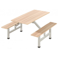 万昌家具：四人位木板条凳餐桌W-33#