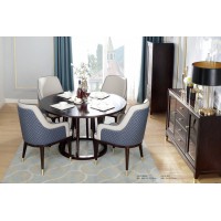 梵臣美尚现代美式轻奢家具：A8018圆餐桌