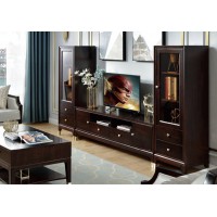 梵臣美尚现代美式轻奢家具：A8019电视柜、A8019电视边柜