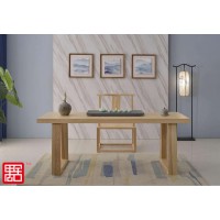 禺舍禅意新中式民宿家具：原木色白蜡木大板