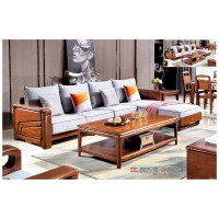 世华现代轻奢红檀木家具：9008#转角沙发、9006#长茶几