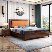 卫府里新中式家具：床C610、床头柜CG601