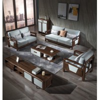 木来客现代轻奢极简黑胡桃木家具：6W01#沙发