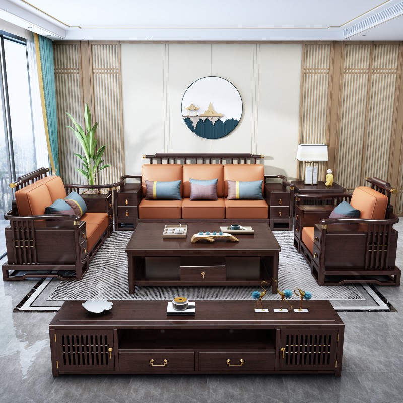 瑞联新中式家具：809#厚垫高靠沙发